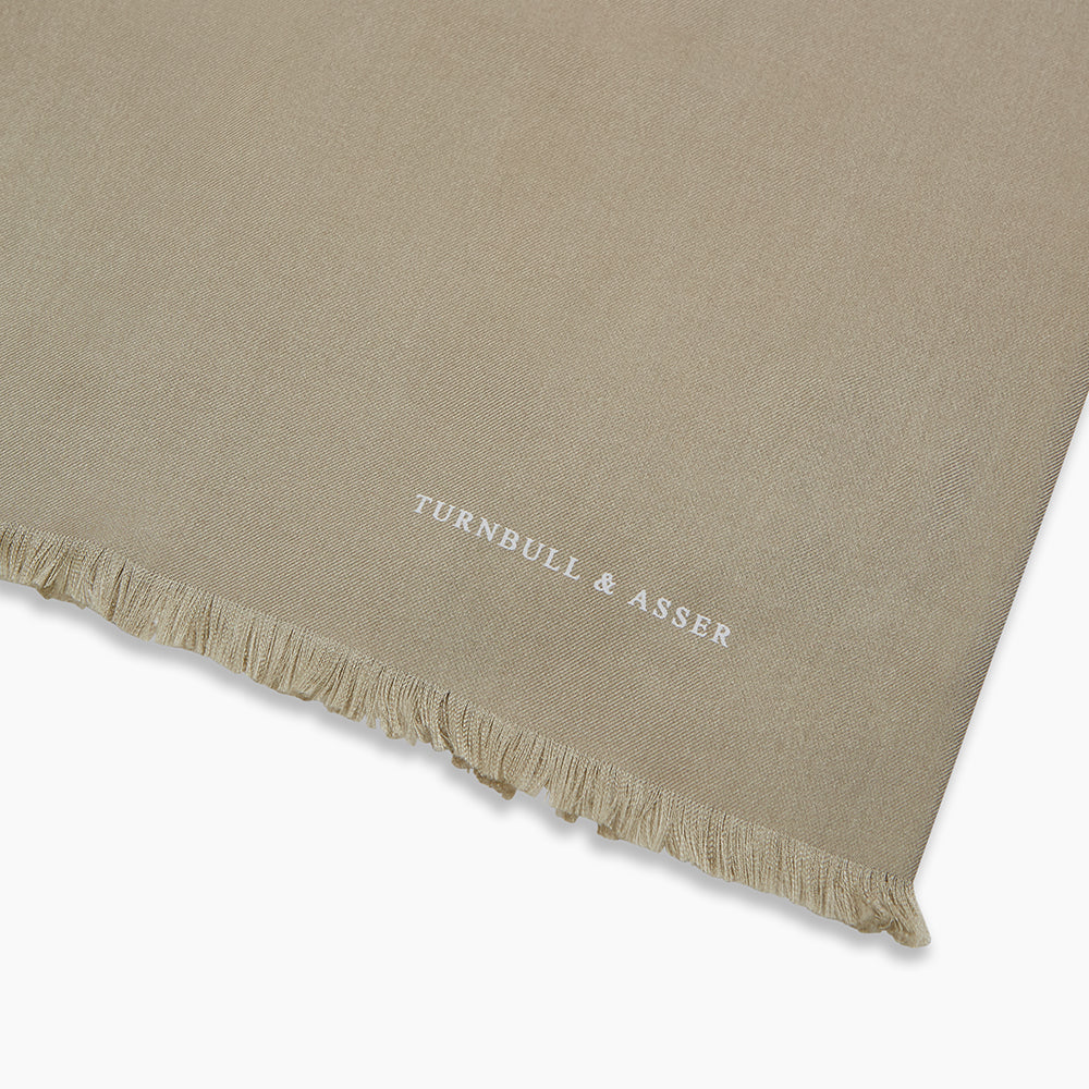 Khaki Silk Twill Lawton Scarf
