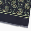 View 2 of product Navy Paisley Silk Lawton Scarf