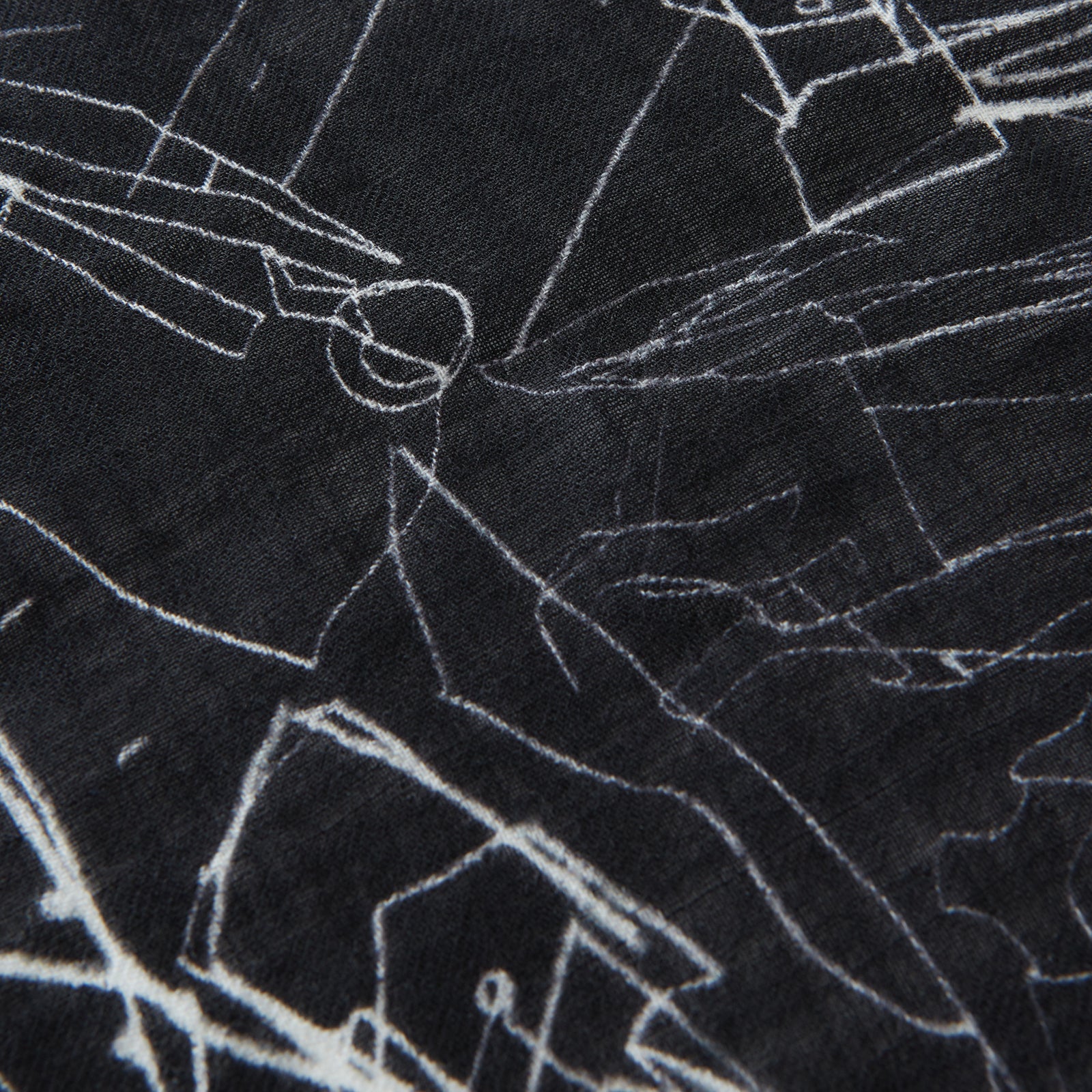 View 2 of product Black Sketched Pattern Wool Chilcott Scarf