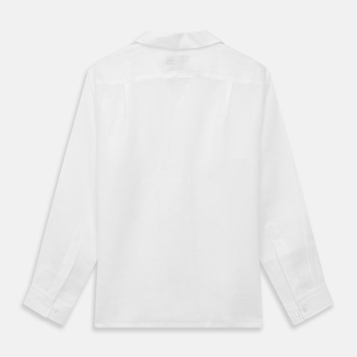 White Linen Holiday Fit Winnington Shirt Image 4