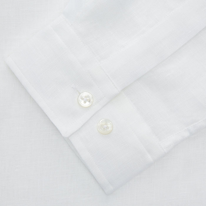 White Linen Holiday Fit Winnington Shirt Image 1