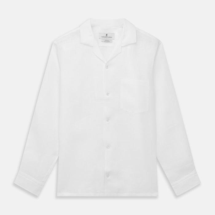 White Linen Holiday Fit Winnington Shirt
