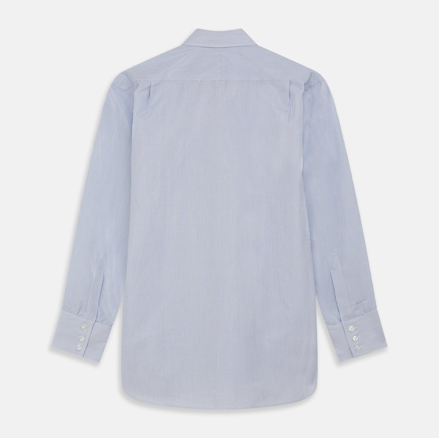 View 5 of product Blue and White Stripe Cotton Regular Fit Mayfair Shirt
