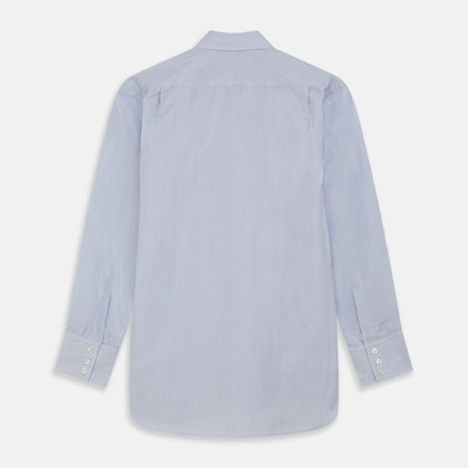 Blue and White Stripe Cotton Regular Fit Mayfair Shirt Image 4
