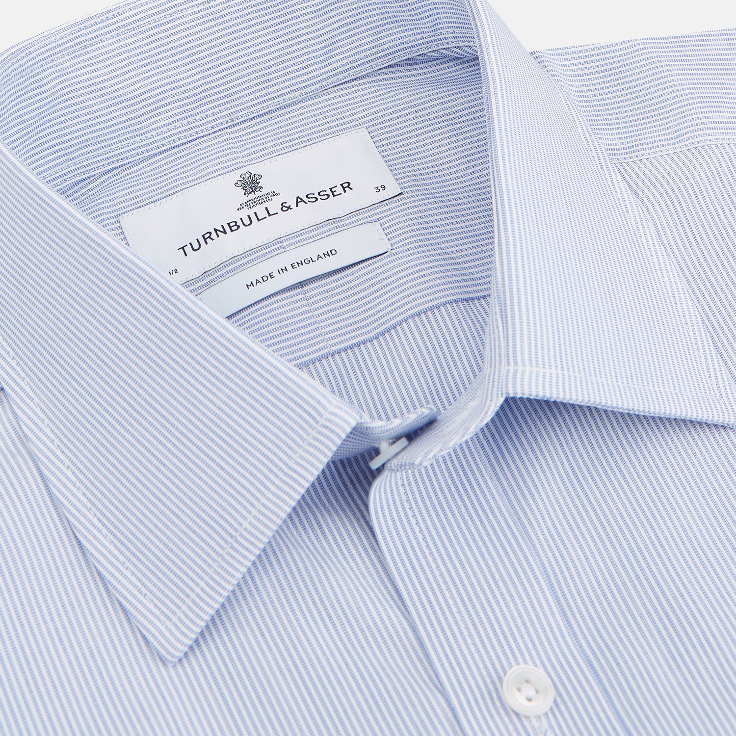 View 3 of product Blue and White Stripe Cotton Regular Fit Mayfair Shirt