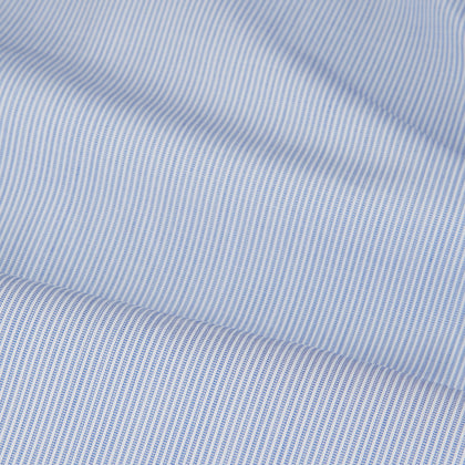 Blue and White Stripe Cotton Regular Fit Mayfair Shirt Image 3