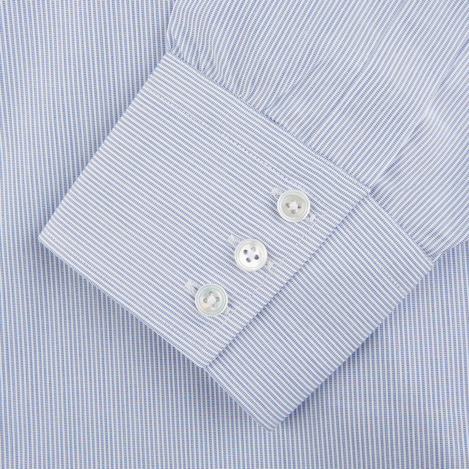 View 2 of product Blue and White Stripe Cotton Regular Fit Mayfair Shirt