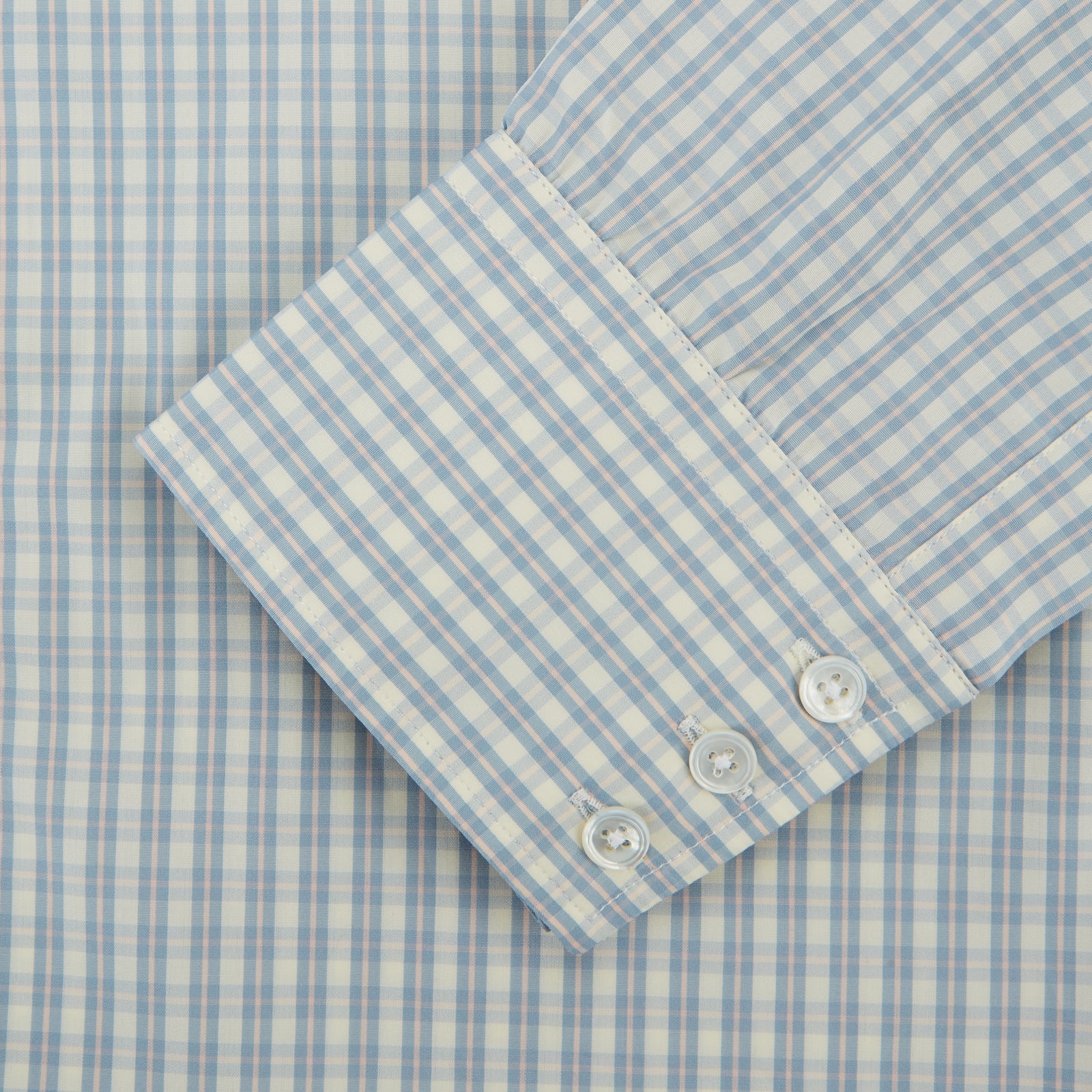 View 3 of product Pale Blue Multi Check Cotton Regular Fit Mayfair Shirt