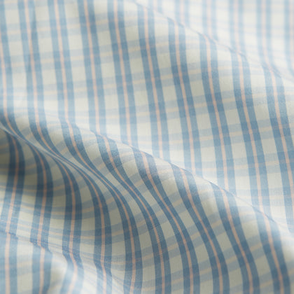 Pale Blue Multi Check Cotton Regular Fit Mayfair Shirt Image 3