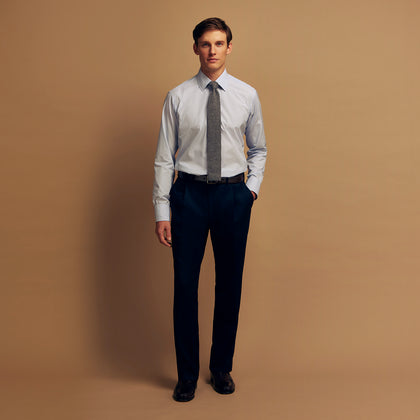 Pale Blue Stripe West Indian Sea Island Cotton Regular Fit Mayfair Shirt Image 1