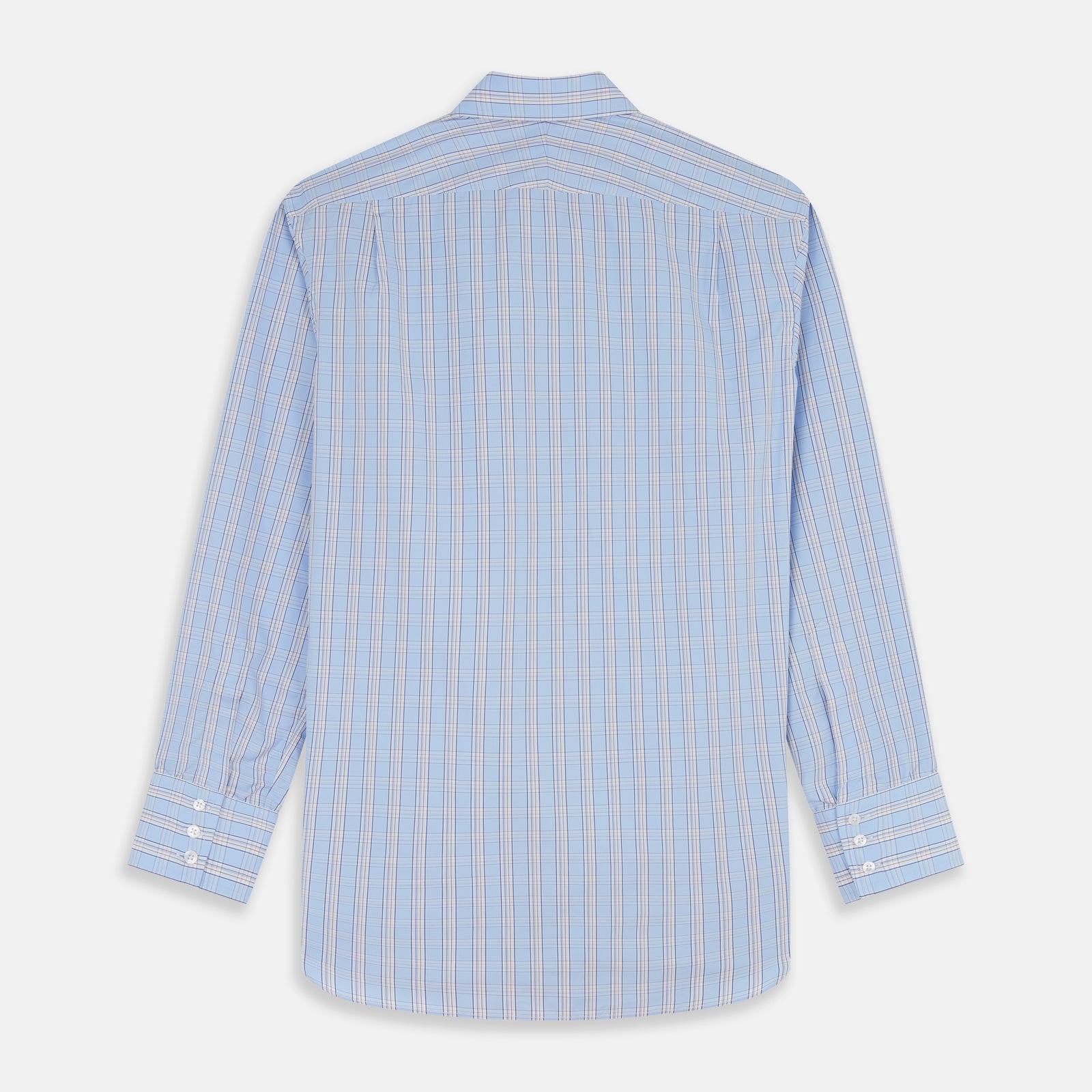 Pale Blue Multi-check Cotton Regular Fit Mayfair Shirt