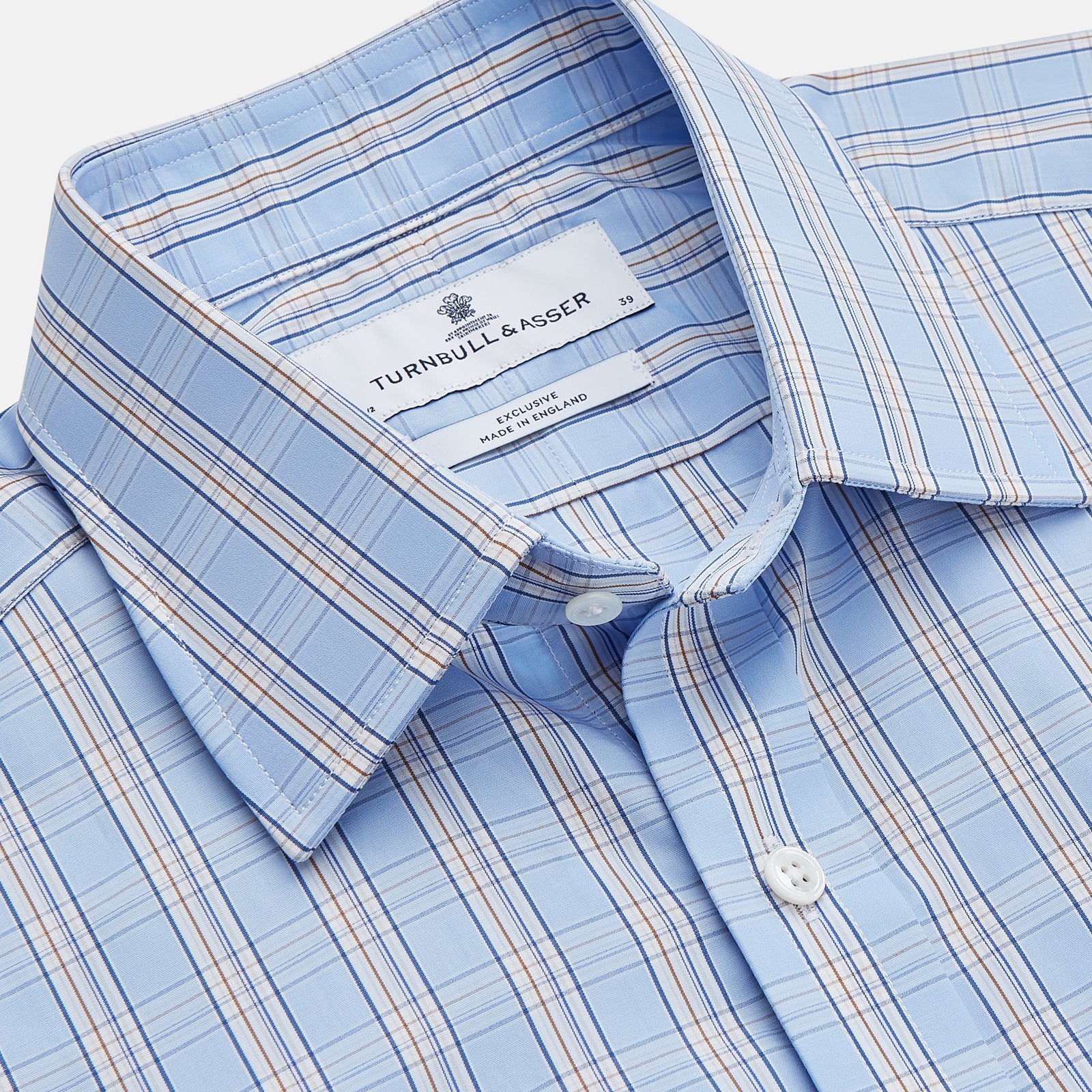 View 2 of product Pale Blue Multi-check Cotton Regular Fit Mayfair Shirt