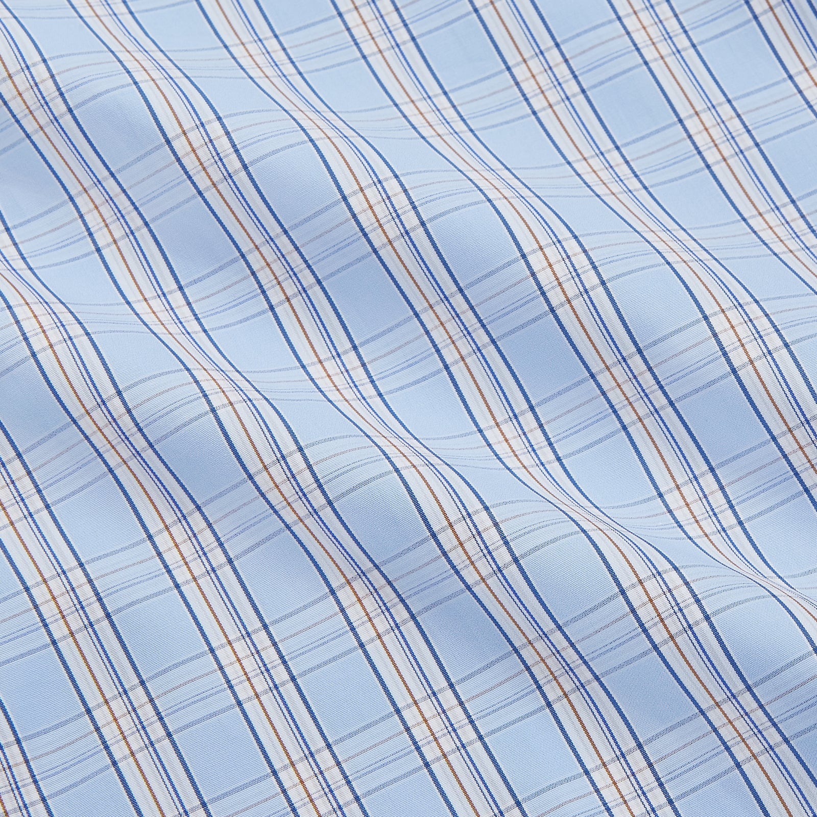 View 4 of product Pale Blue Multi-check Cotton Regular Fit Mayfair Shirt