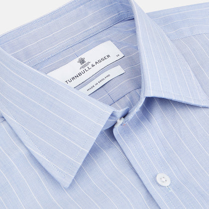 Navy Textured Cotton Regular Fit Mayfair Shirt Image 2