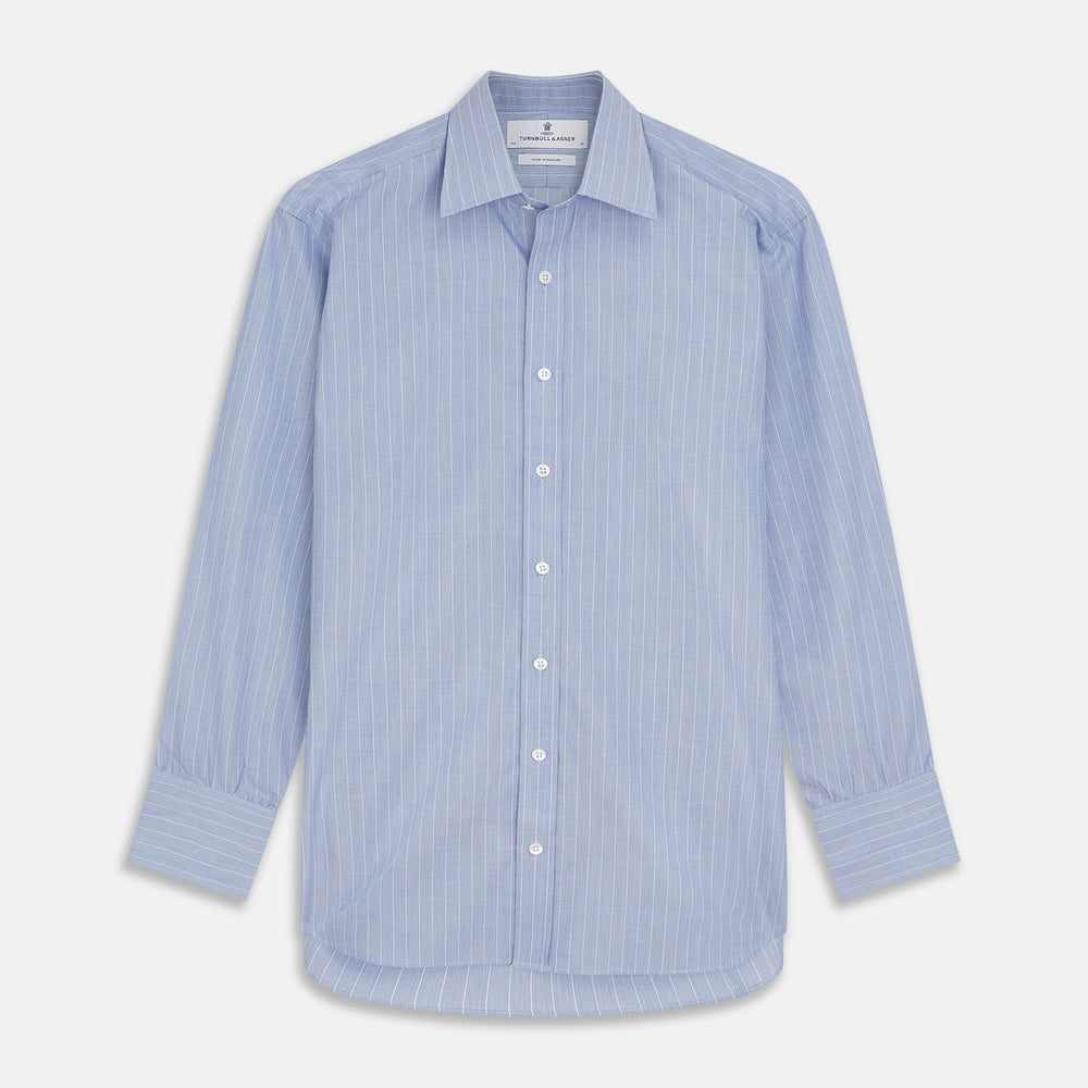 Navy Textured Cotton Regular Fit Mayfair Shirt