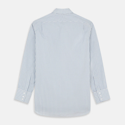 Pale Blue Multi Check Cotton Regular Fit Mayfair Shirt Image 4