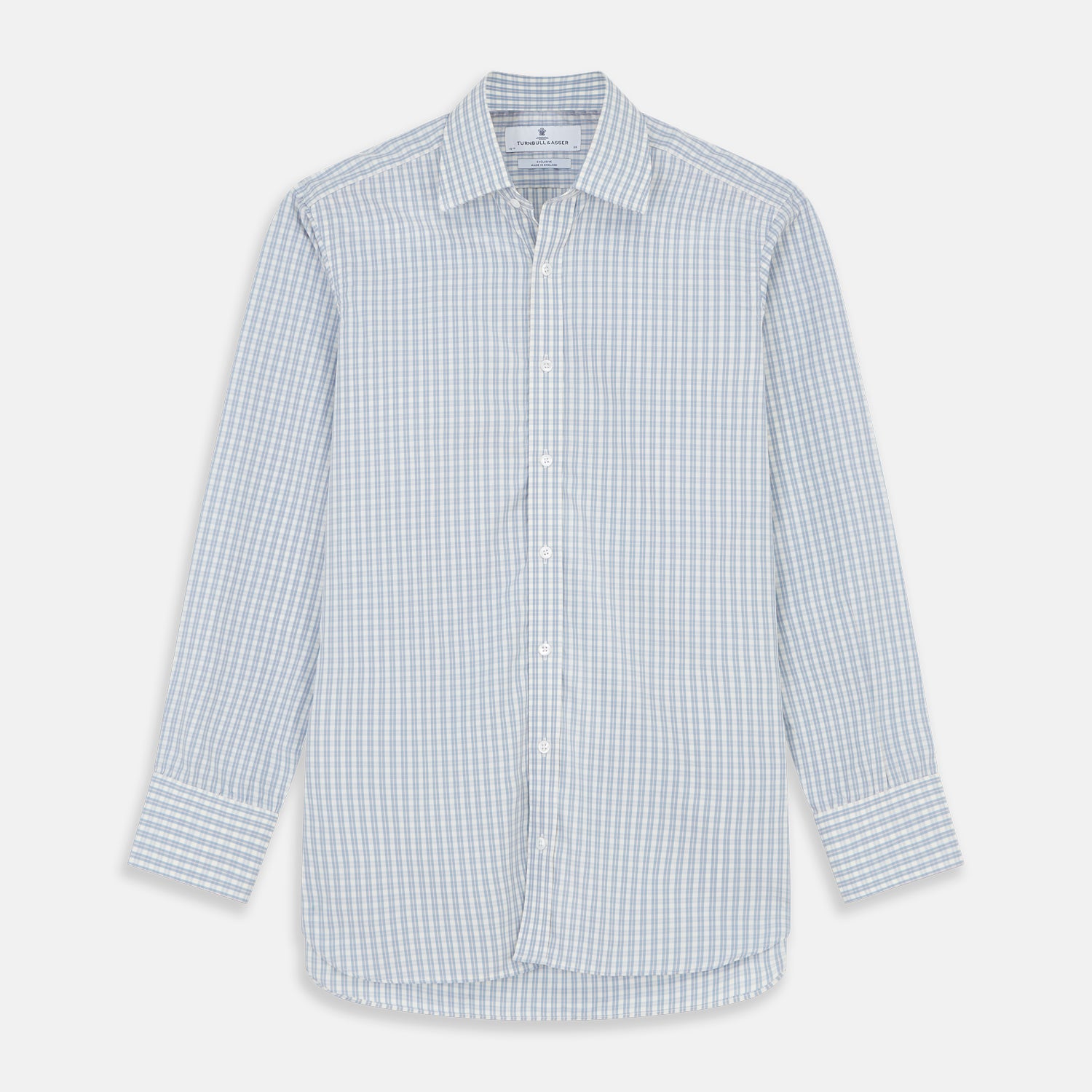 View 1 of product Pale Blue Multi Check Cotton Regular Fit Mayfair Shirt