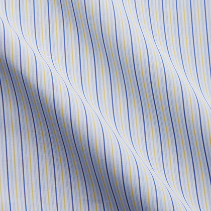 Light Blue and Yellow Stripe Cotton RE-PURPOSE Mayfair Shirt Image 3