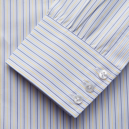 Light Blue and Yellow Stripe Cotton RE-PURPOSE Mayfair Shirt Image 1