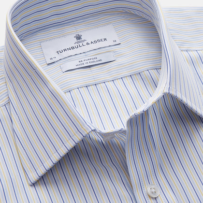 Light Blue and Yellow Stripe Cotton RE-PURPOSE Mayfair Shirt Image 2