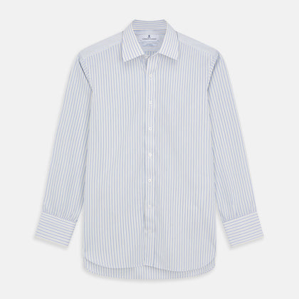 Light Blue and Yellow Stripe Cotton RE-PURPOSE Mayfair Shirt