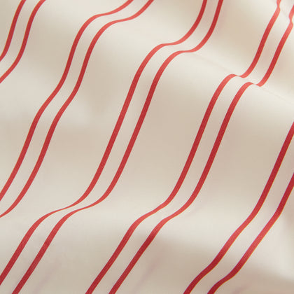 Red and Off-White Stripe Cotton Weekend Fit Finch Shirt Image 4