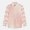 Red and Off-White Stripe Cotton Weekend Fit Finch Shirt