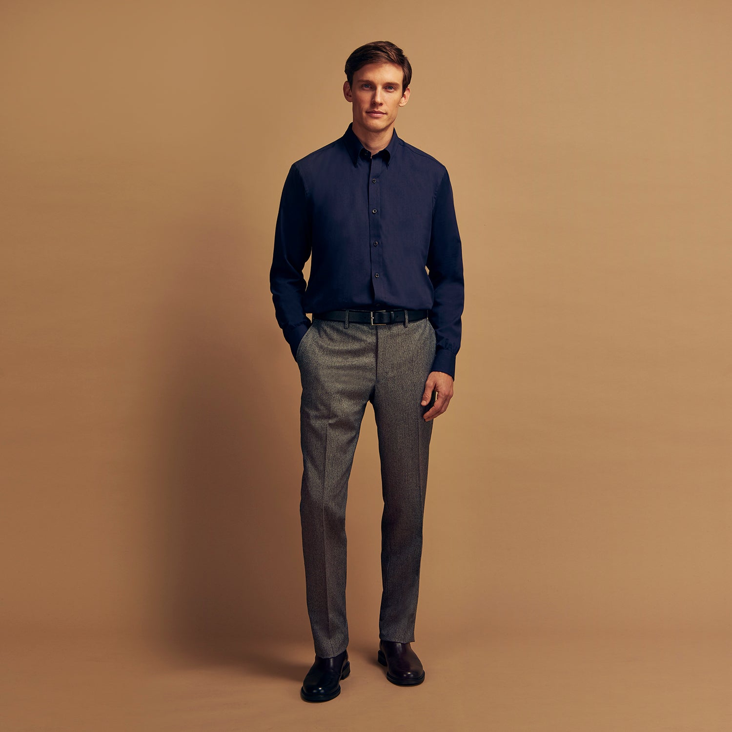 View 1 of product Navy Wool Blend Weekend Fit Hayne Shirt