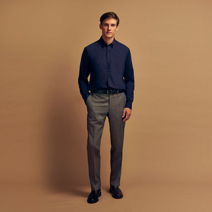 Navy Wool Blend Weekend Fit Hayne Shirt Image 6
