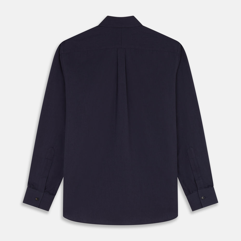 Navy Wool Blend Weekend Fit Hayne Shirt