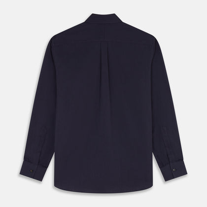 Navy Wool Blend Weekend Fit Hayne Shirt Image 5