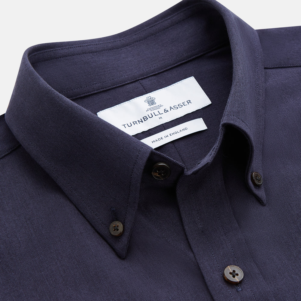 Navy Wool Blend Weekend Fit Hayne Shirt