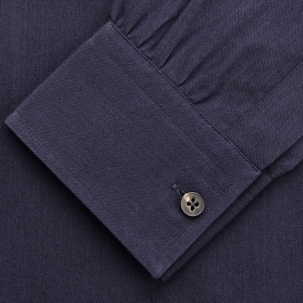 Navy Wool Blend Weekend Fit Hayne Shirt