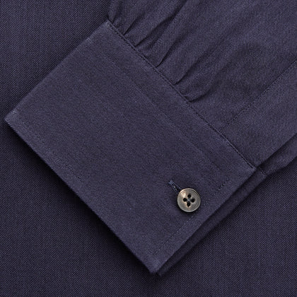 Navy Wool Blend Weekend Fit Hayne Shirt Image 3