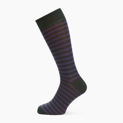 Purple Striped Cotton Blend Socks Image 2