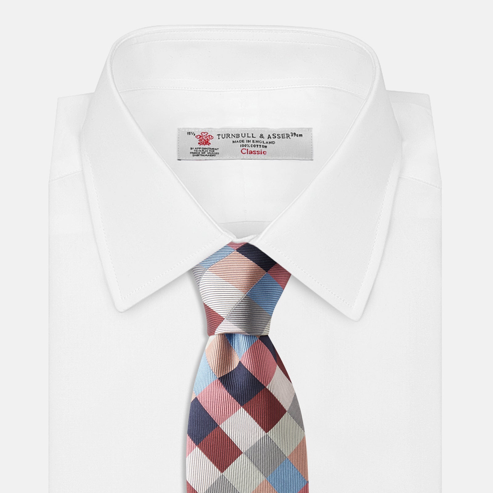 View 2 of product Pink and Blue Checkerboard Silk Tie