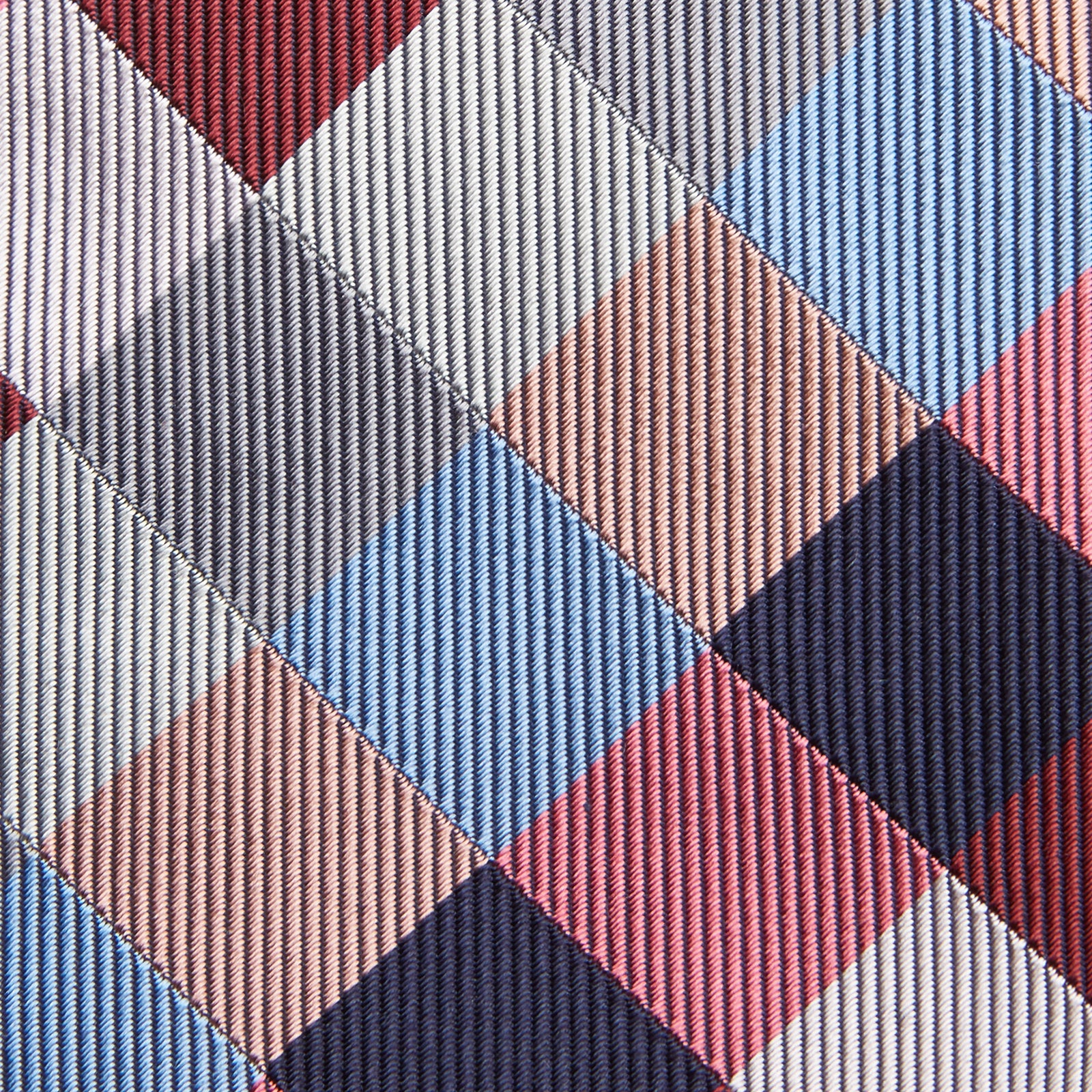 View 3 of product Pink and Blue Checkerboard Silk Tie