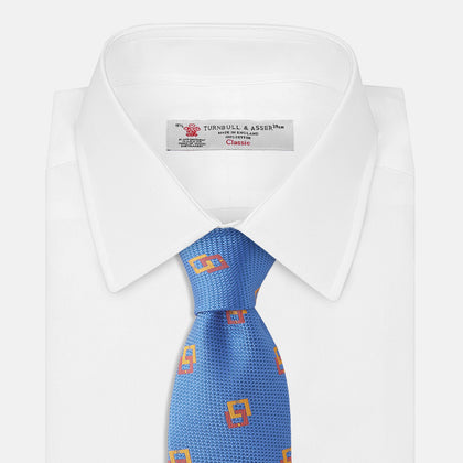 Blue Geometric Squares Silk Tie Image 1