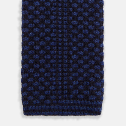 Navy Multi Cashmere Knitted Tie Image 3