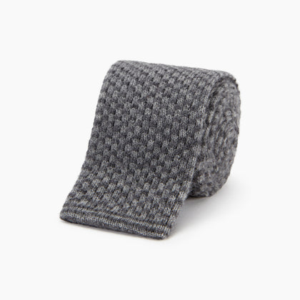 Grey Multi Cashmere Knitted Tie Image 4
