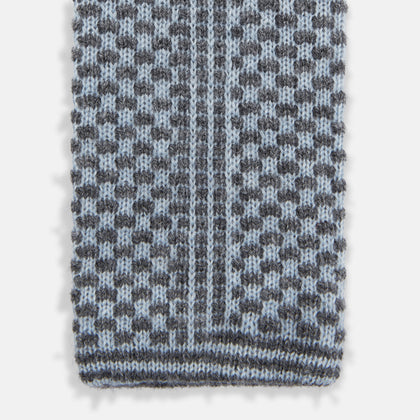 Pale Blue Multi Cashmere Knitted Tie Image 3