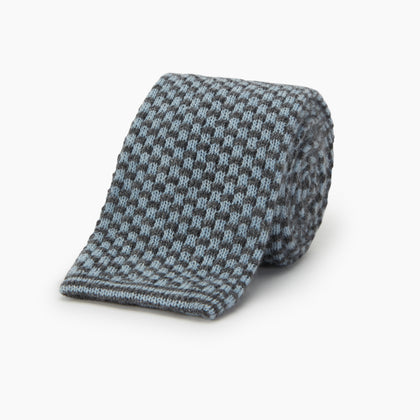 Pale Blue Multi Cashmere Knitted Tie Image 4
