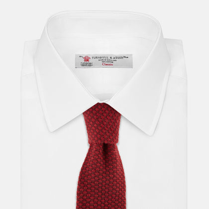 Red Multi Cashmere Knitted Tie Image 1