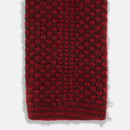 Red Multi Cashmere Knitted Tie Image 3