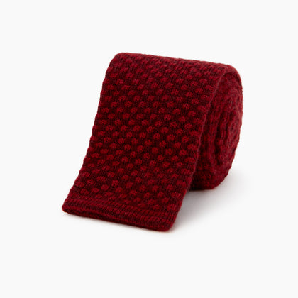 Red Multi Cashmere Knitted Tie Image 4