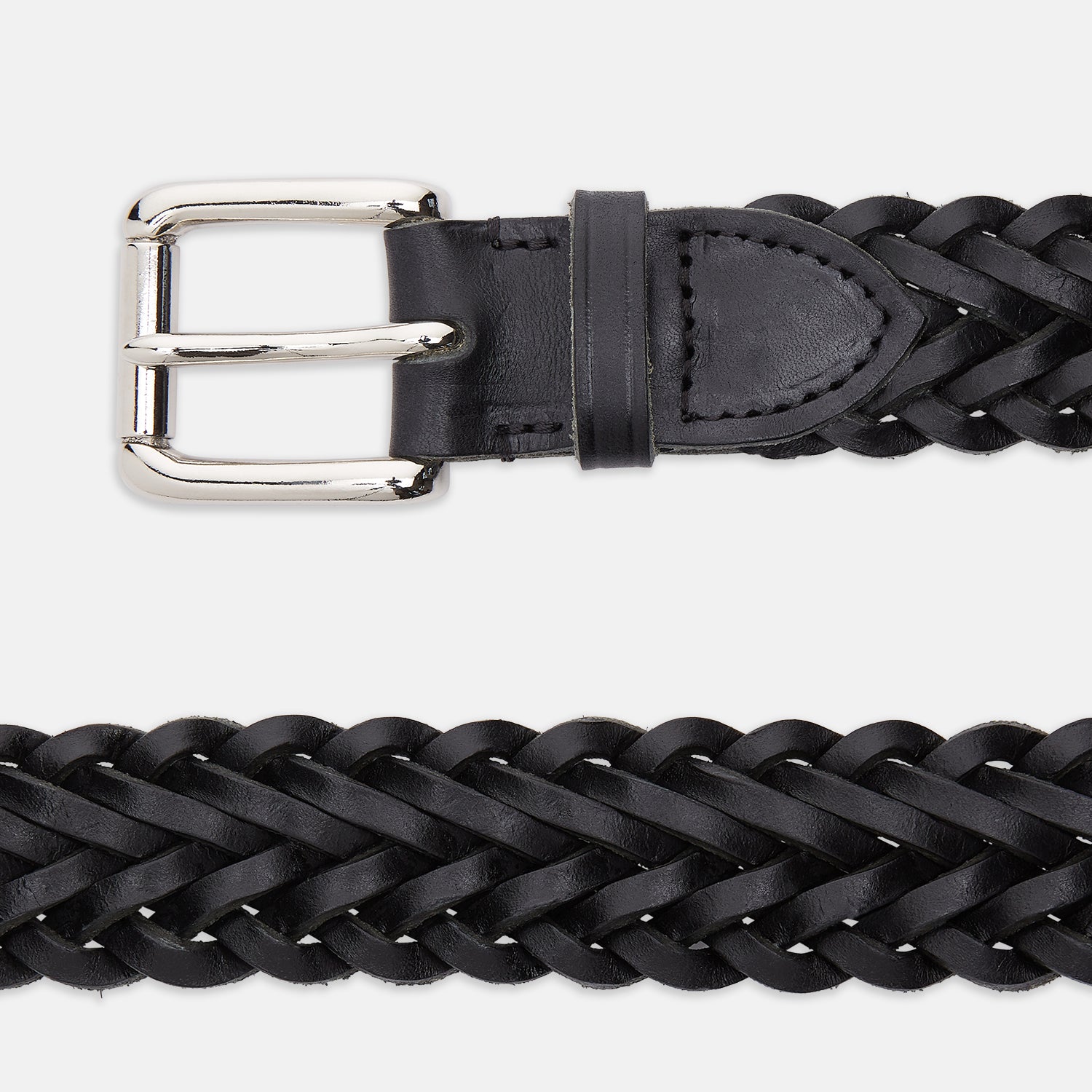 View 2 of product Black Leather Woven Belt&nbsp;