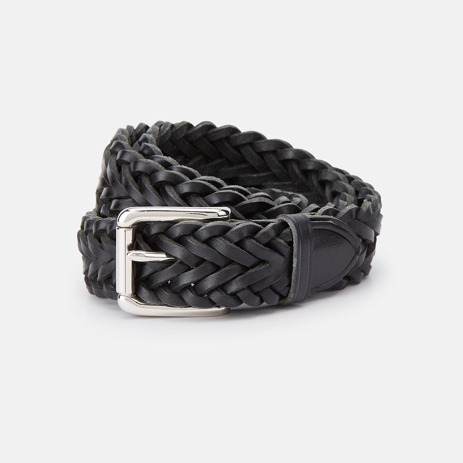 View 1 of product Black Leather Woven Belt&nbsp;