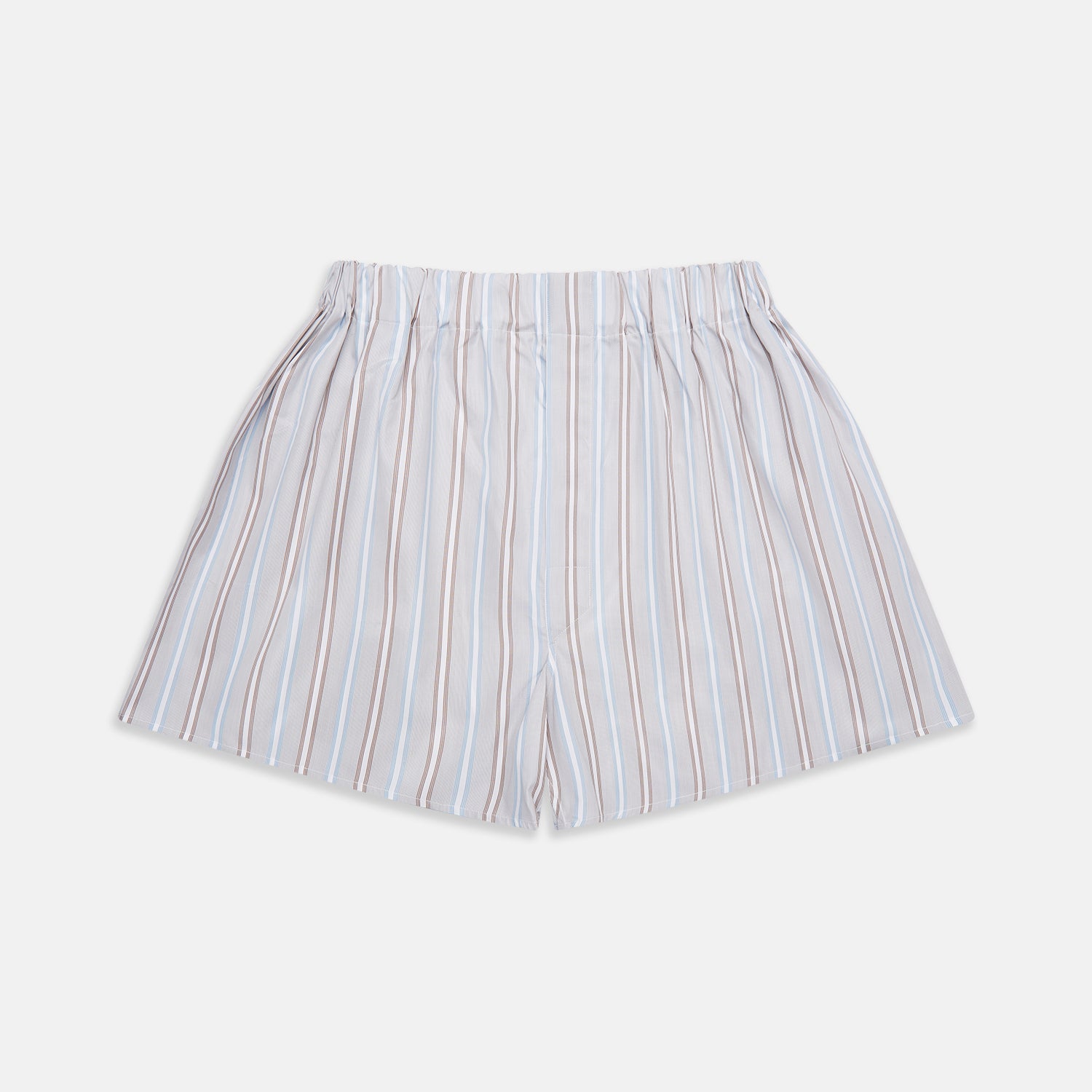 View 1 of product Beige and Light Blue Multi Stripe Cotton Godfrey Boxer Shorts