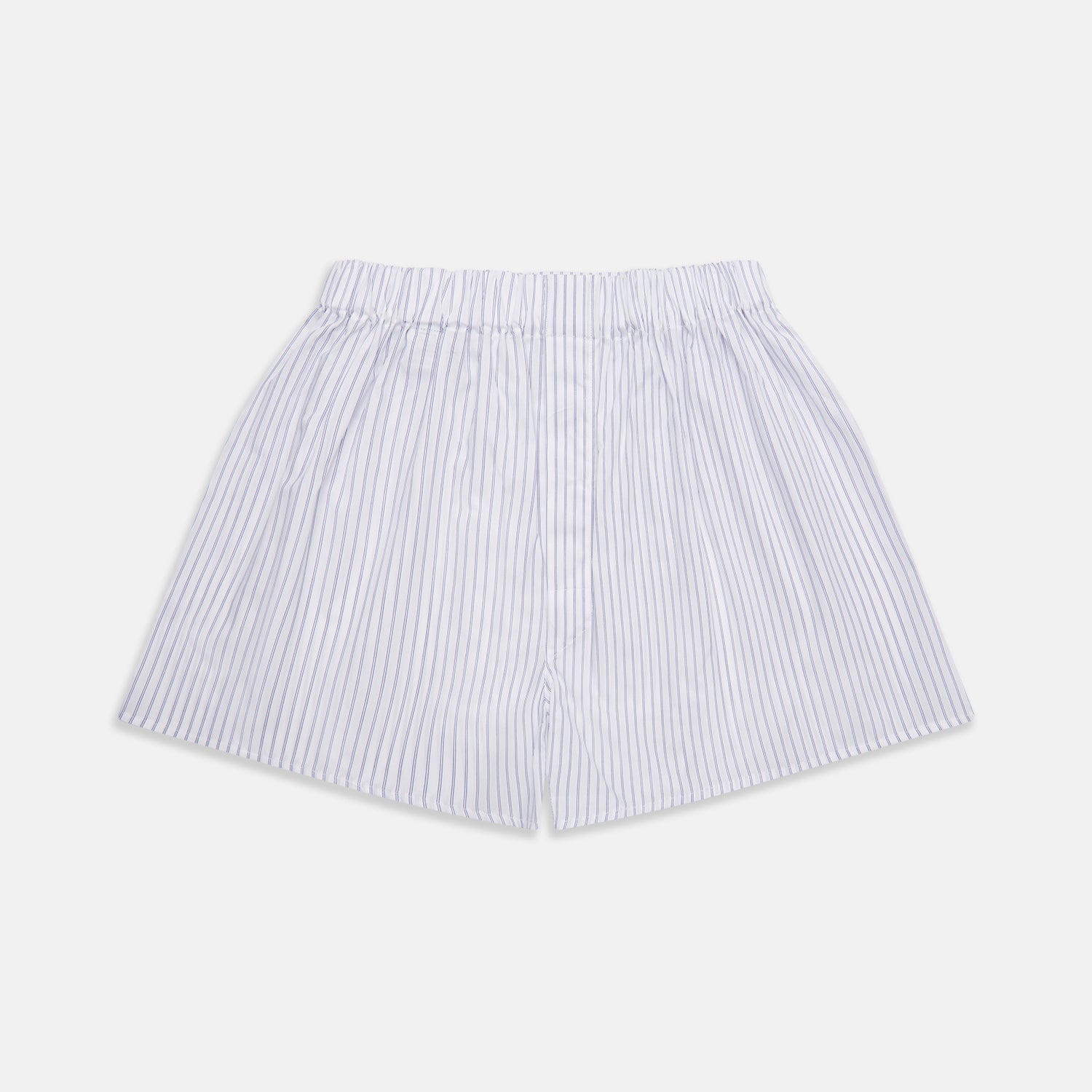 View 1 of product White and Blue Halo Stripe Cotton Godfrey Boxer Shorts