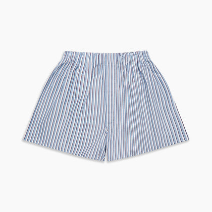 Blue and White Stripe Cotton Godfrey Boxers Image 2